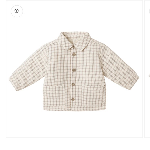 Quincy Mae Ford Jacket - Cedar Check Cream Plaid Button-Front Sherpa Lined Coat - Picture 2 of 4